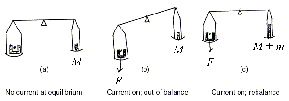 restore equilibrium to find apparent weight