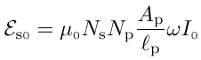 expression for peak induced emf in a transformer